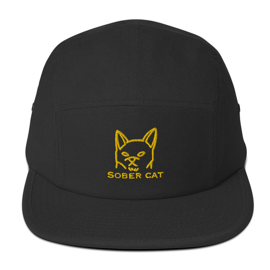 Gorra de cinco paneles sobercat negra